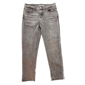 Levis Boyfriend Jeans Womens 28 Grey Stretch Denim Mid Rise 19887-0242‎